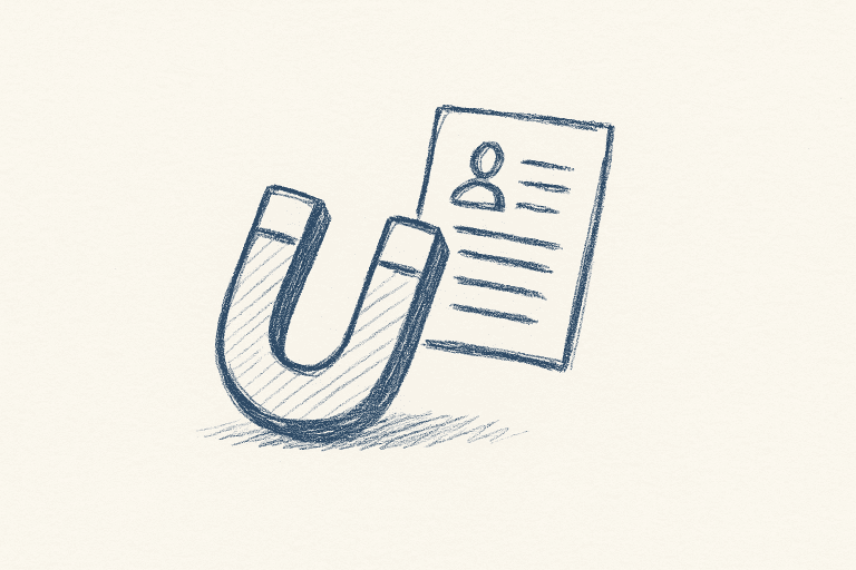 b2b lead generation strategies - minimalist sketch illustration