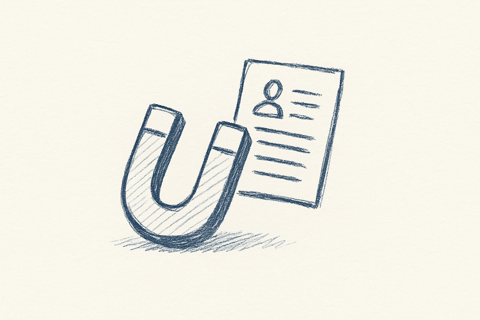 b2b lead generation strategies - minimalist sketch illustration