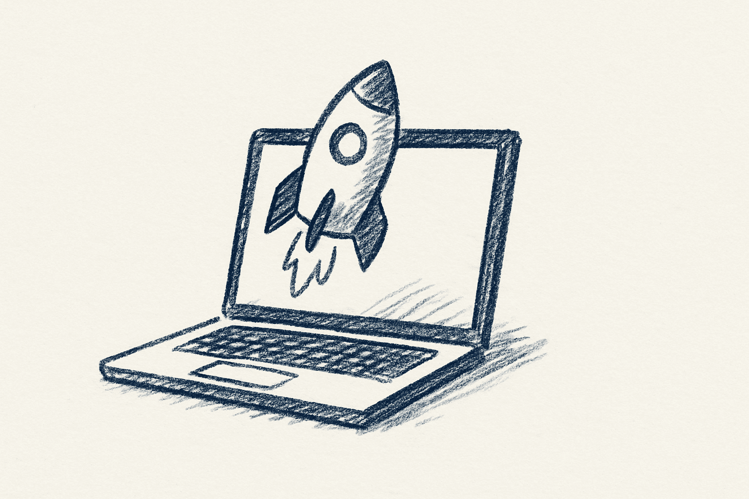 build digital marketing agency — minimalist sketch illustration