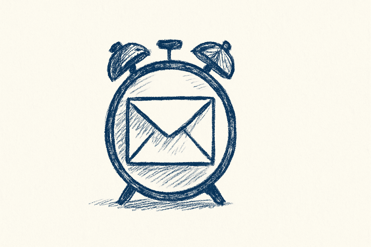cold email outreach minimalist sketch illustration