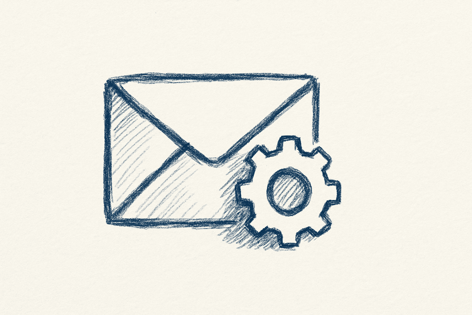 email marketing automation - minimalist sketch illustration