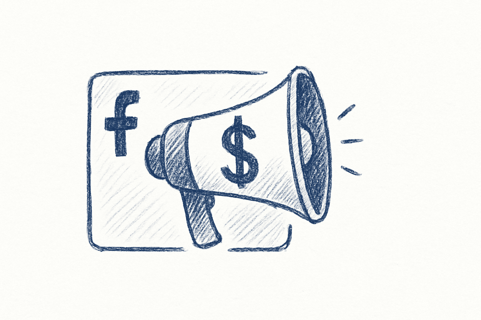 profitable facebook ads — minimalist sketch illustration