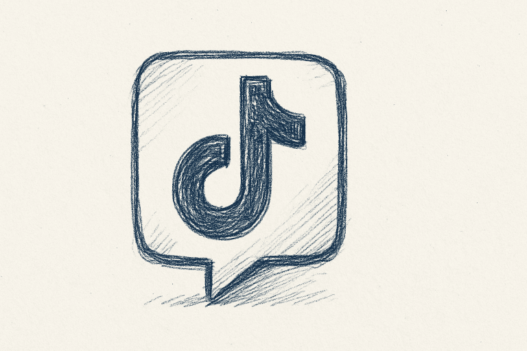 TikTok algorithm B2B 2026 — minimalist sketch illustration