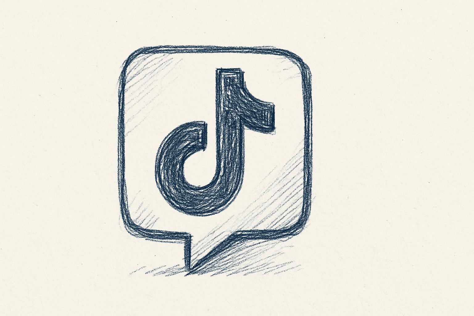 TikTok algorithm B2B 2026 — minimalist sketch illustration