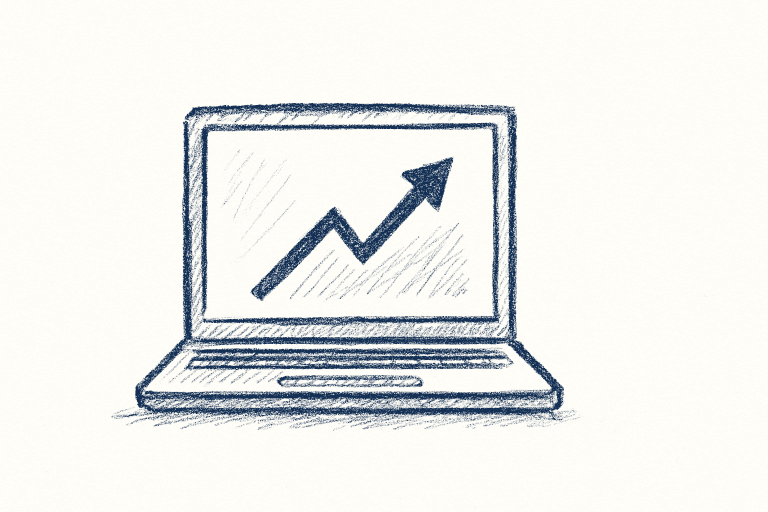 B2B SaaS marketing trends 2026 — minimalist sketch illustration