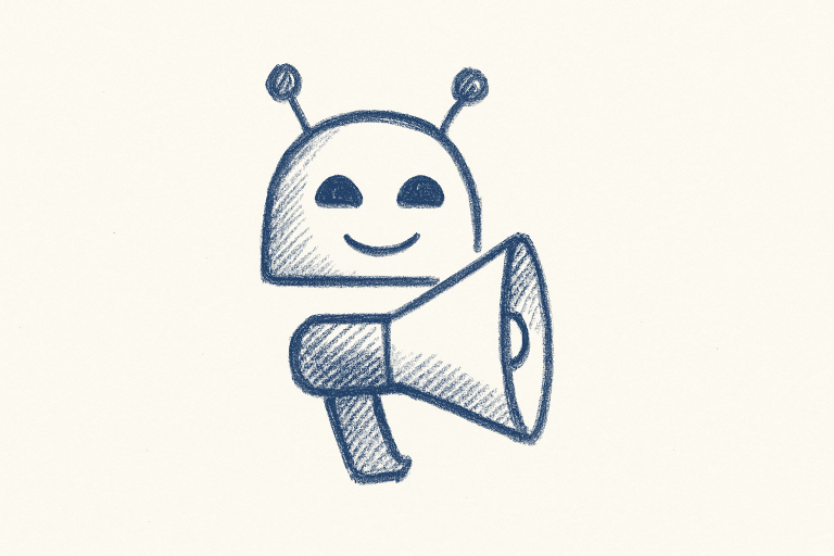 Claude AI marketing 2026 — minimalist sketch illustration