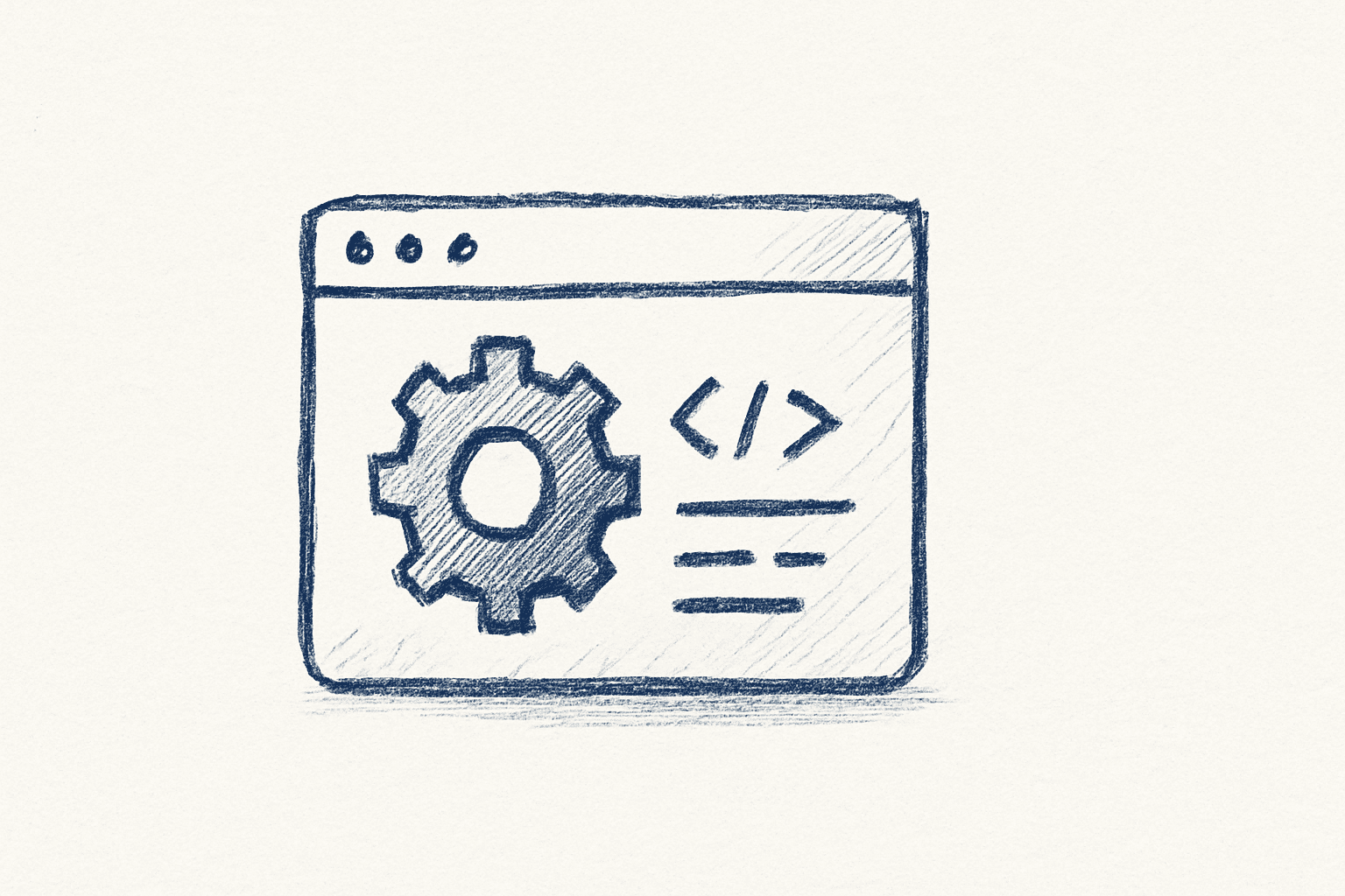 Claude Code tutorial - minimalist sketch illustration